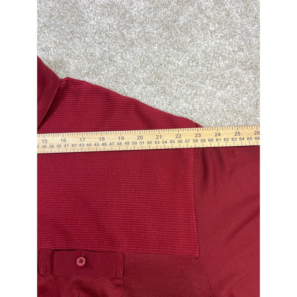 Vtg 90s Classics by Palmland Mens 2XLT Burgundy Collared Pocketed SS Polo Shirt - Picture 6 of 9